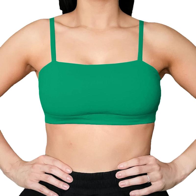 Aoxjox Womens Workout Bandeau Sports Bras Training Fitness Running Yoga Crop Tank TopParakeet Green