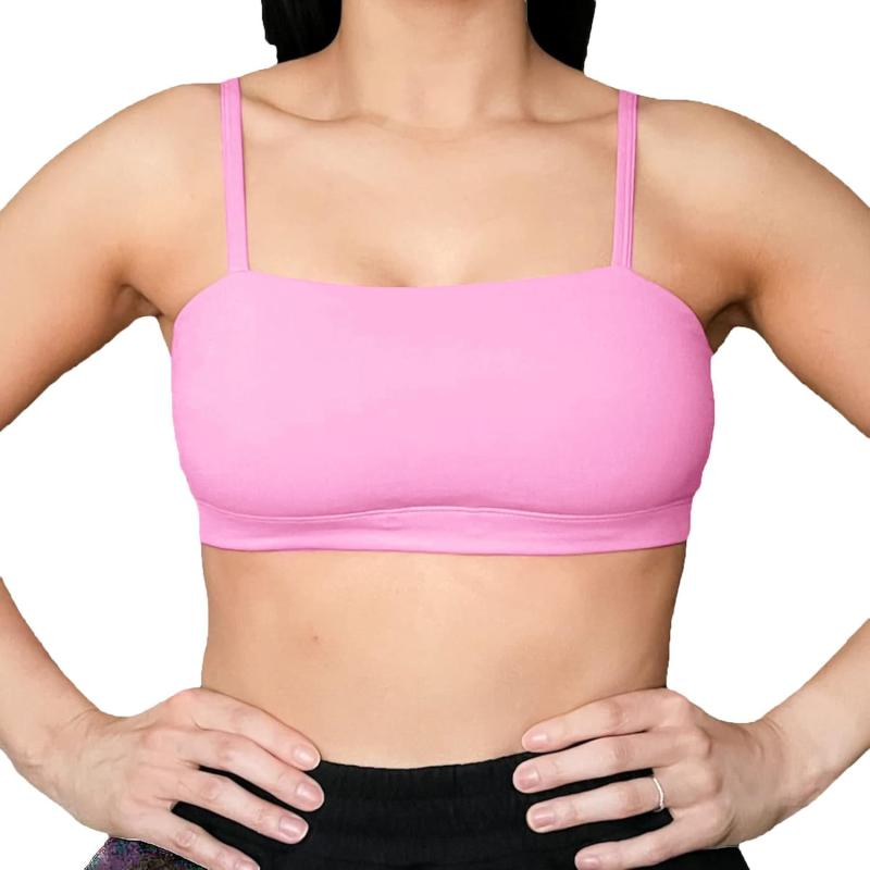 Aoxjox Womens Workout Bandeau Sports Bras Training Fitness Running Yoga Crop Tank TopPrism Pink