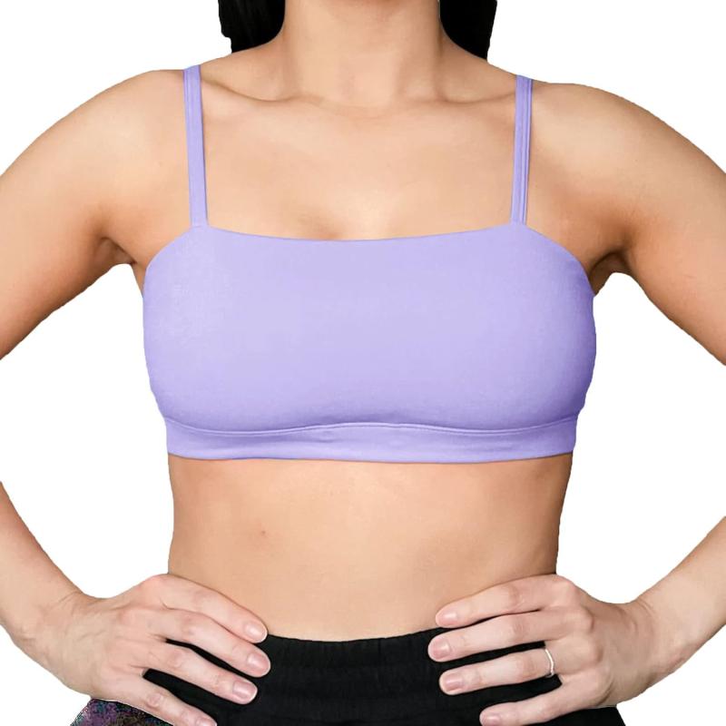 Aoxjox Womens Workout Bandeau Sports Bras Training Fitness Running Yoga Crop Tank TopPurple Heather