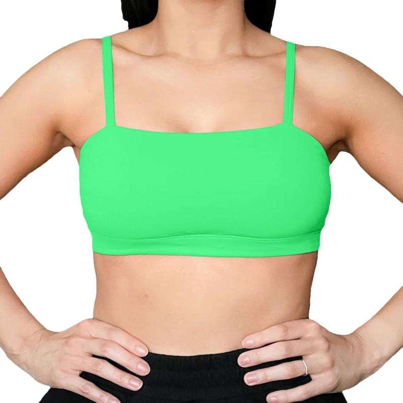 Aoxjox Womens Workout Bandeau Sports Bras Training Fitness Running Yoga Crop Tank TopSpring Bouquet Green