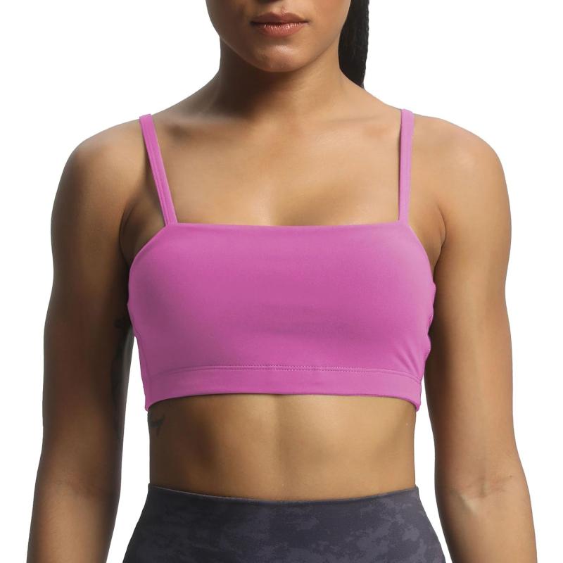Aoxjox Womens Workout Bandeau Sports Bras Training Fitness Running Yoga Crop Tank TopSpring Crocus