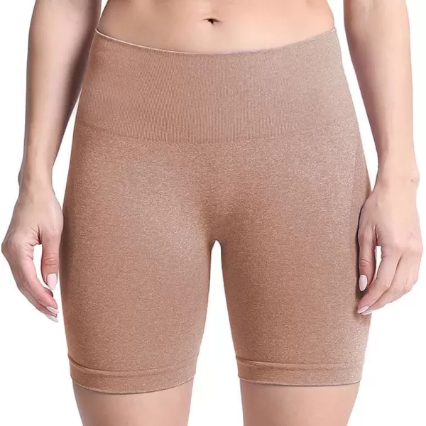 Aoxjox Contour Seamless Shorts for Women High Waist Workout Shorts Gym Biker Shorts Booty Running Yoga Shorts 5quotBeaver Marl