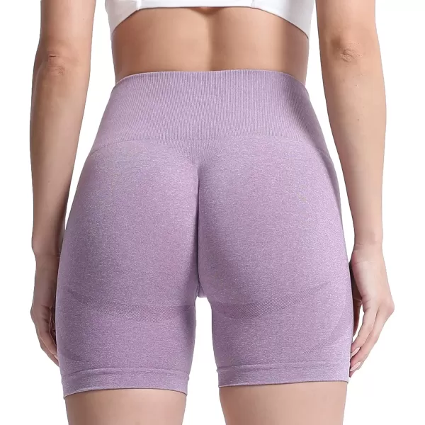 Aoxjox Contour Seamless Shorts for Women High Waist Workout Shorts Gym Biker Shorts Booty Running Yoga Shorts 5quotBerry Conserve Marl
