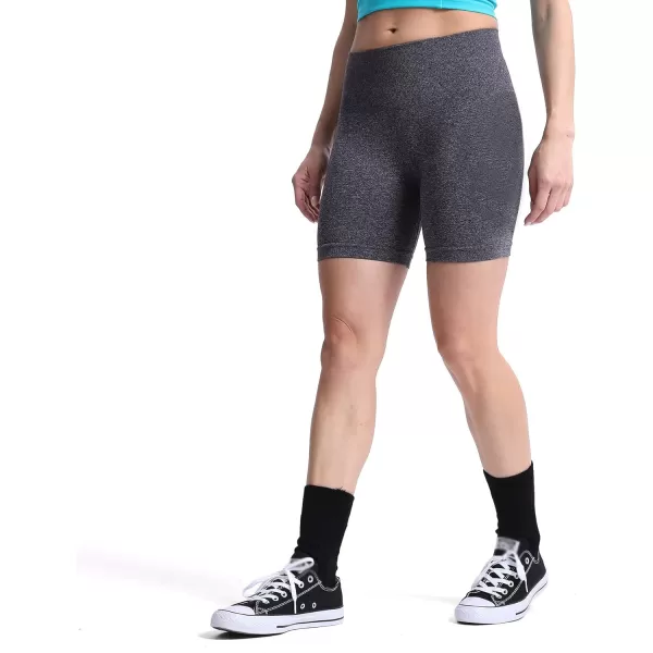 Aoxjox Contour Seamless Shorts for Women High Waist Workout Shorts Gym Biker Shorts Booty Running Yoga Shorts 5quotBlack Speckled Marl Pro Shorts  Pro Shorts