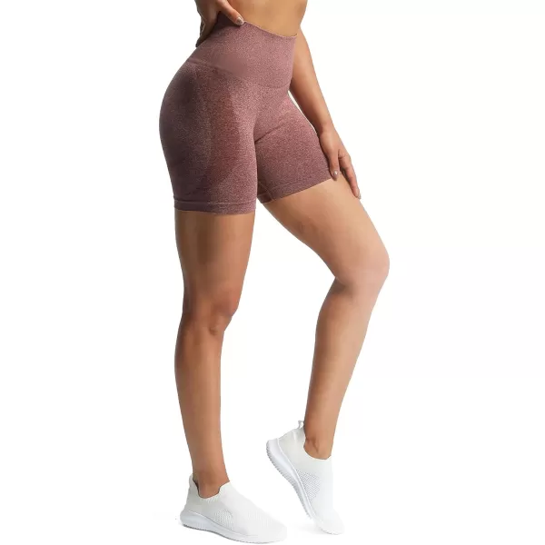 Aoxjox Contour Seamless Shorts for Women High Waist Workout Shorts Gym Biker Shorts Booty Running Yoga Shorts 5quotCherry Mahogany Marl