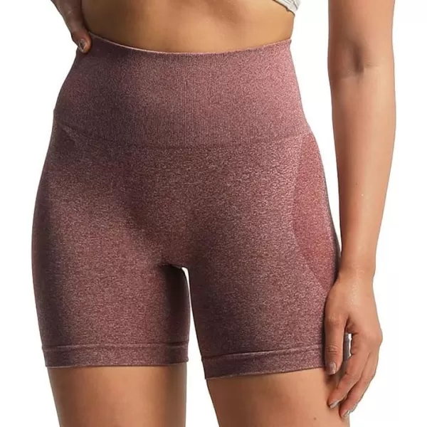 Aoxjox Contour Seamless Shorts for Women High Waist Workout Shorts Gym Biker Shorts Booty Running Yoga Shorts 5quotCherry Mahogany Marl