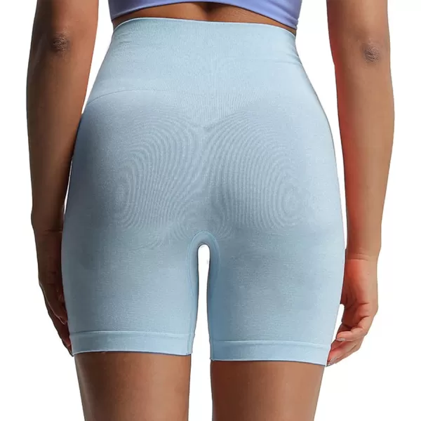 Aoxjox Contour Seamless Shorts for Women High Waist Workout Shorts Gym Biker Shorts Booty Running Yoga Shorts 5quotKentucky Blue Marl