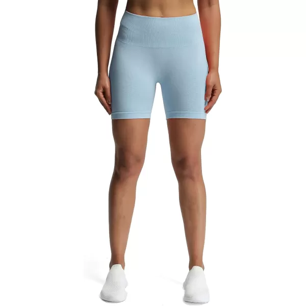 Aoxjox Contour Seamless Shorts for Women High Waist Workout Shorts Gym Biker Shorts Booty Running Yoga Shorts 5quotKentucky Blue Marl