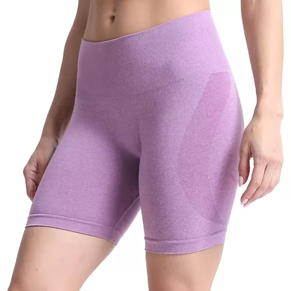 Aoxjox Contour Seamless Shorts for Women High Waist Workout Shorts Gym Biker Shorts Booty Running Yoga Shorts 5quotLupine Marl