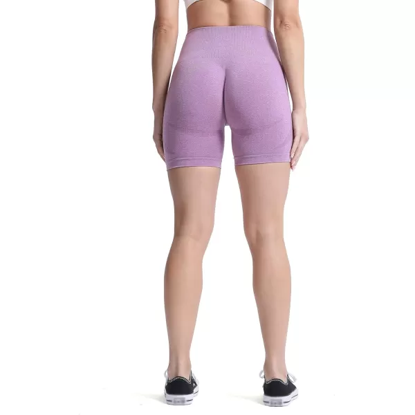Aoxjox Contour Seamless Shorts for Women High Waist Workout Shorts Gym Biker Shorts Booty Running Yoga Shorts 5quotLupine Marl