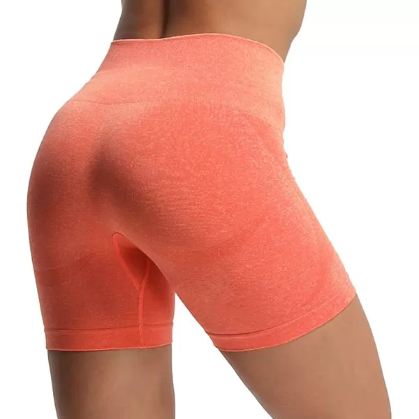 Aoxjox Contour Seamless Shorts for Women High Waist Workout Shorts Gym Biker Shorts Booty Running Yoga Shorts 5quotPersimmon Marl