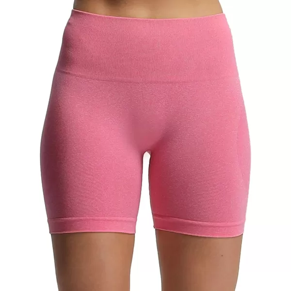 Aoxjox Contour Seamless Shorts for Women High Waist Workout Shorts Gym Biker Shorts Booty Running Yoga Shorts 5quotPink Cosmos Marl