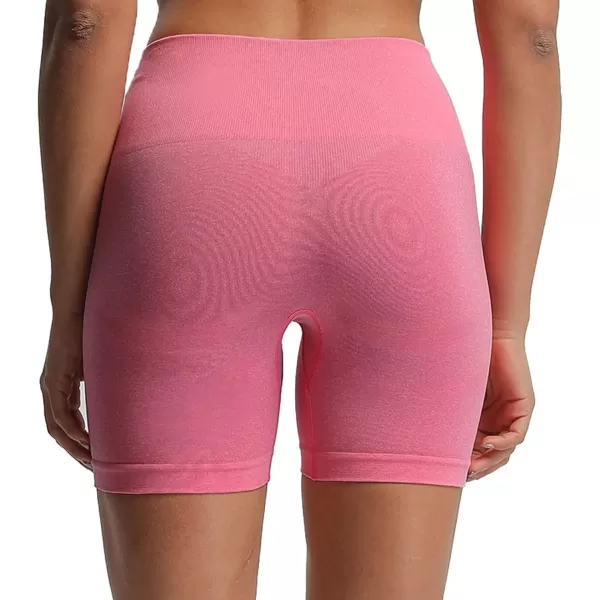 Aoxjox Contour Seamless Shorts for Women High Waist Workout Shorts Gym Biker Shorts Booty Running Yoga Shorts 5quotPink Cosmos Marl