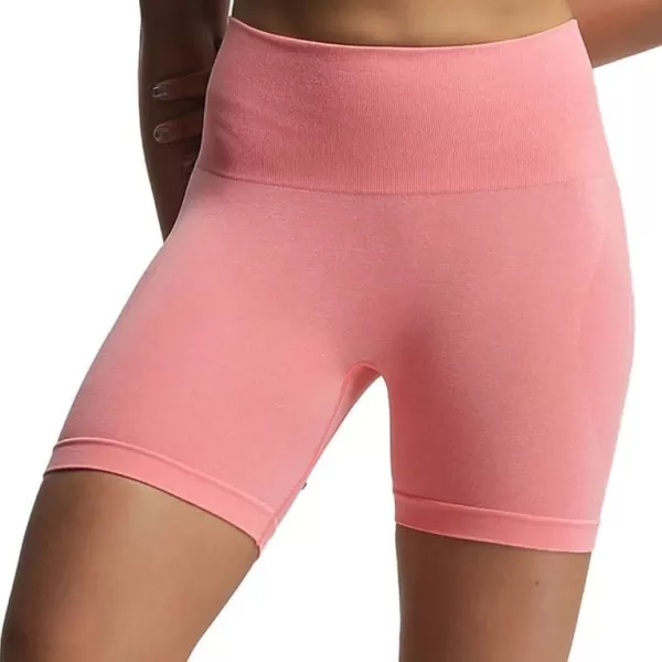 Aoxjox Contour Seamless Shorts for Women High Waist Workout Shorts Gym Biker Shorts Booty Running Yoga Shorts 5quotSalmon Rose Marl