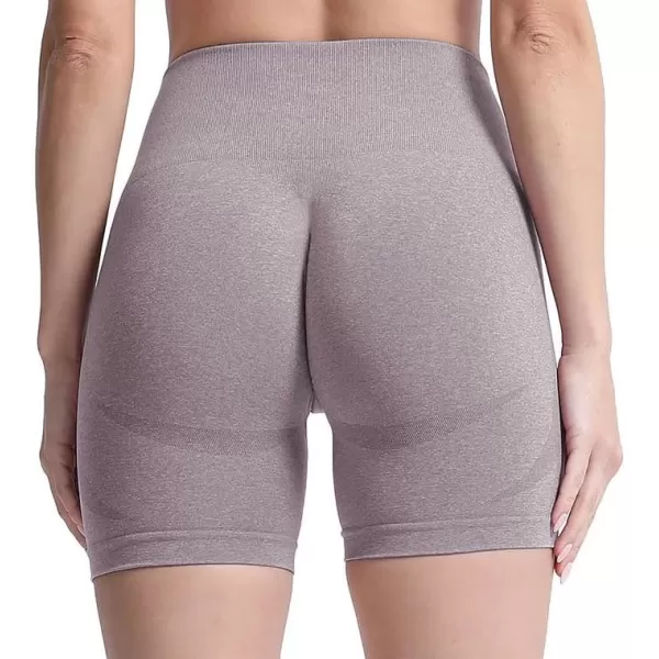 Aoxjox Contour Seamless Shorts for Women High Waist Workout Shorts Gym Biker Shorts Booty Running Yoga Shorts 5quotSatellite Marl