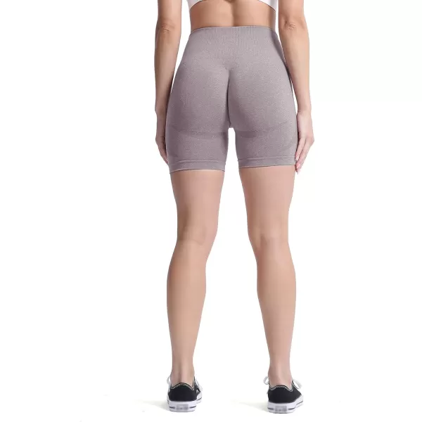 Aoxjox Contour Seamless Shorts for Women High Waist Workout Shorts Gym Biker Shorts Booty Running Yoga Shorts 5quotSatellite Marl