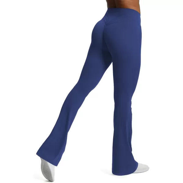 Aoxjox Flare Leggings for Women Trinity Tummy Control High Waisted Wide Leg Yoga PantsBellwether Blue
