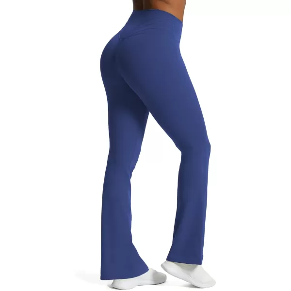 Aoxjox Flare Leggings for Women Trinity Tummy Control High Waisted Wide Leg Yoga PantsBellwether Blue
