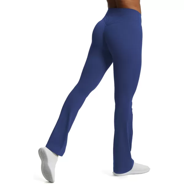 Aoxjox Flare Leggings for Women Trinity Tummy Control High Waisted Wide Leg Yoga PantsBellwether Blue