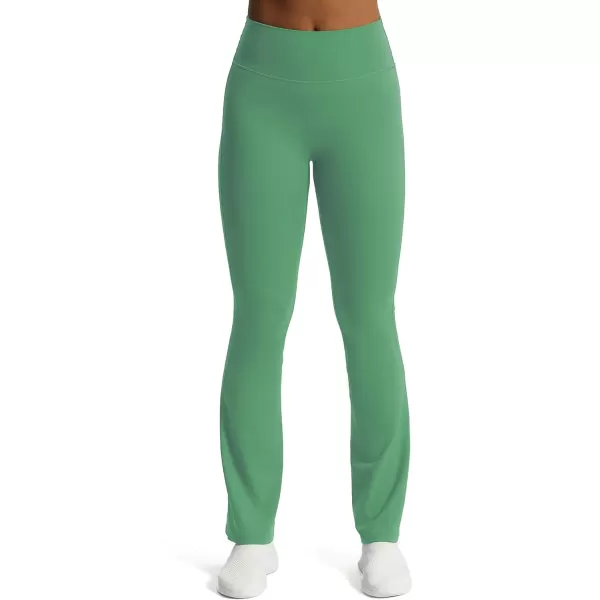 Aoxjox Flare Leggings for Women Trinity Tummy Control High Waisted Wide Leg Yoga PantsBottle Green