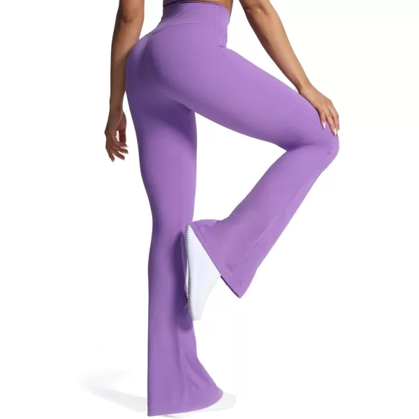 Aoxjox Flare Leggings for Women Trinity Tummy Control High Waisted Wide Leg Yoga PantsChive Blossom