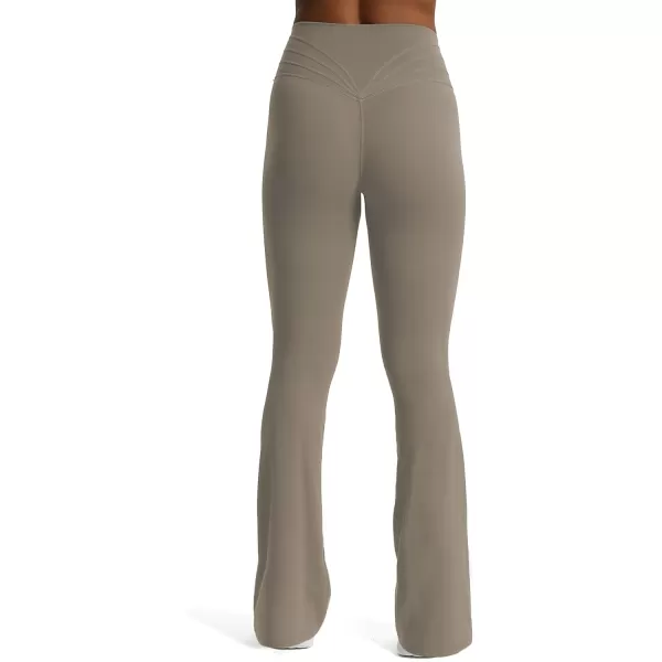 Aoxjox Flare Leggings for Women Trinity Tummy Control High Waisted Wide Leg Yoga PantsDriftwood