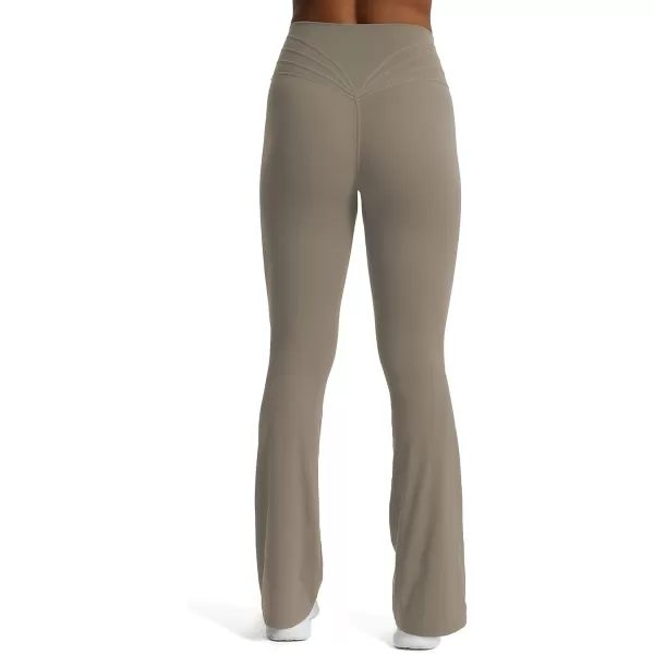 Aoxjox Flare Leggings for Women Trinity Tummy Control High Waisted Wide Leg Yoga PantsDriftwood