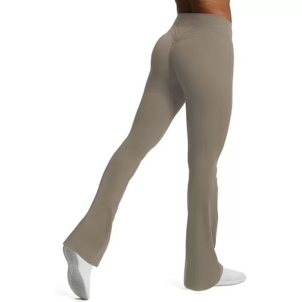 Aoxjox Flare Leggings for Women Trinity Tummy Control High Waisted Wide Leg Yoga PantsDriftwood