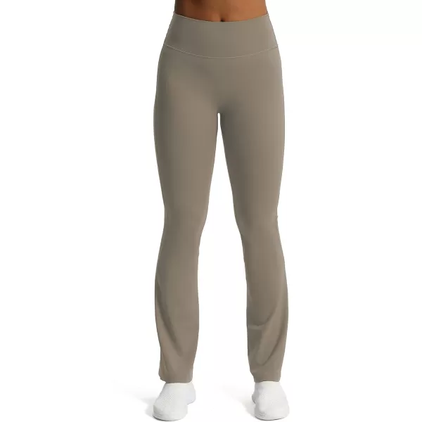 Aoxjox Flare Leggings for Women Trinity Tummy Control High Waisted Wide Leg Yoga PantsDriftwood