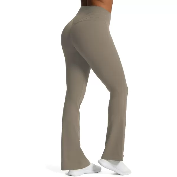 Aoxjox Flare Leggings for Women Trinity Tummy Control High Waisted Wide Leg Yoga PantsDriftwood