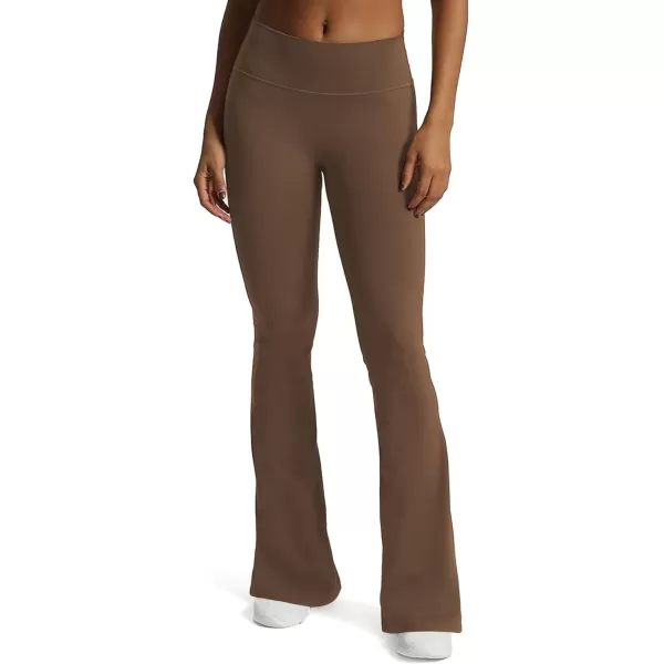 Aoxjox Flare Leggings for Women Trinity Tummy Control High Waisted Wide Leg Yoga PantsFudge Coffee