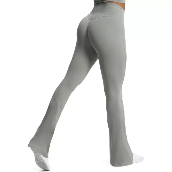 Aoxjox Flare Leggings for Women Trinity Tummy Control High Waisted Wide Leg Yoga PantsGrey