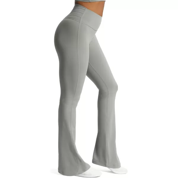 Aoxjox Flare Leggings for Women Trinity Tummy Control High Waisted Wide Leg Yoga PantsGrey