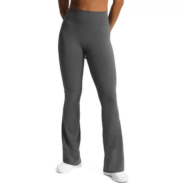 Aoxjox Flare Leggings for Women Trinity Tummy Control High Waisted Wide Leg Yoga PantsIron Grey