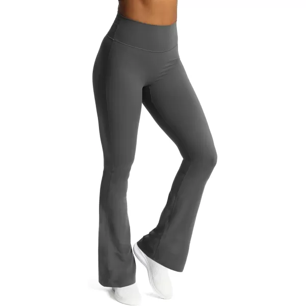 Aoxjox Flare Leggings for Women Trinity Tummy Control High Waisted Wide Leg Yoga PantsIron Grey