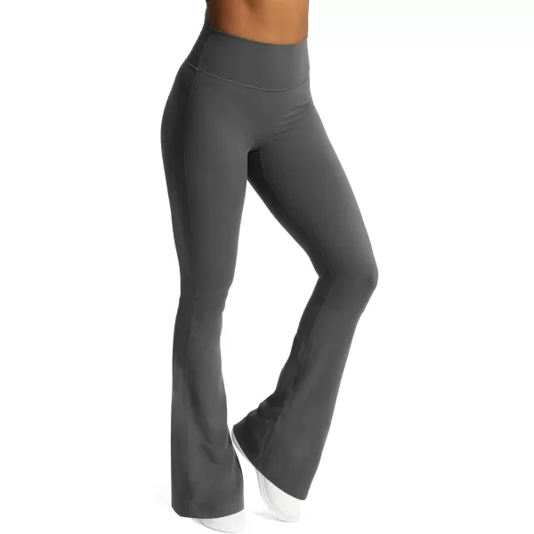 Aoxjox Flare Leggings for Women Trinity Tummy Control High Waisted Wide Leg Yoga PantsIron Grey