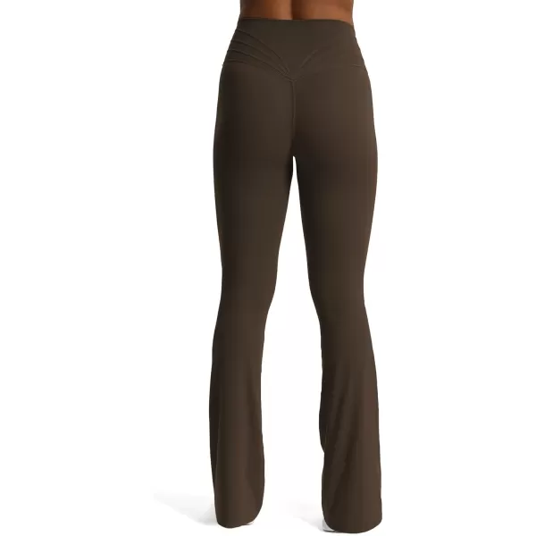 Aoxjox Flare Leggings for Women Trinity Tummy Control High Waisted Wide Leg Yoga PantsMulch