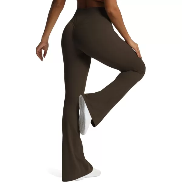 Aoxjox Flare Leggings for Women Trinity Tummy Control High Waisted Wide Leg Yoga PantsMulch