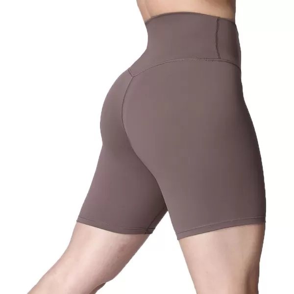 Aoxjox Metamorph Workout Biker Shorts for Women Tummy Control High Waisted Athletic Gym Running Deep V Yoga Shorts 6quotActive Coffee