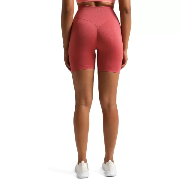 Aoxjox Metamorph Workout Biker Shorts for Women Tummy Control High Waisted Athletic Gym Running Deep V Yoga Shorts 6quotBaroque Rose Marl