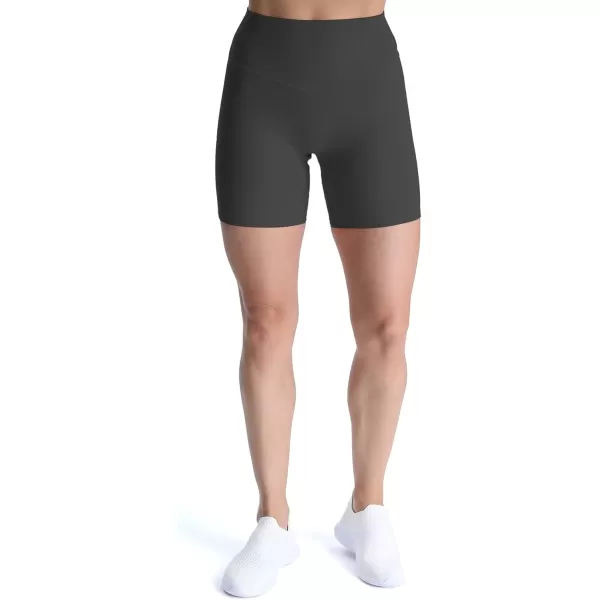 Aoxjox Metamorph Workout Biker Shorts for Women Tummy Control High Waisted Athletic Gym Running Deep V Yoga Shorts 6quotBlack