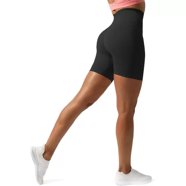 Aoxjox Metamorph Workout Biker Shorts for Women Tummy Control High Waisted Athletic Gym Running Deep V Yoga Shorts 6quotBlack Marl