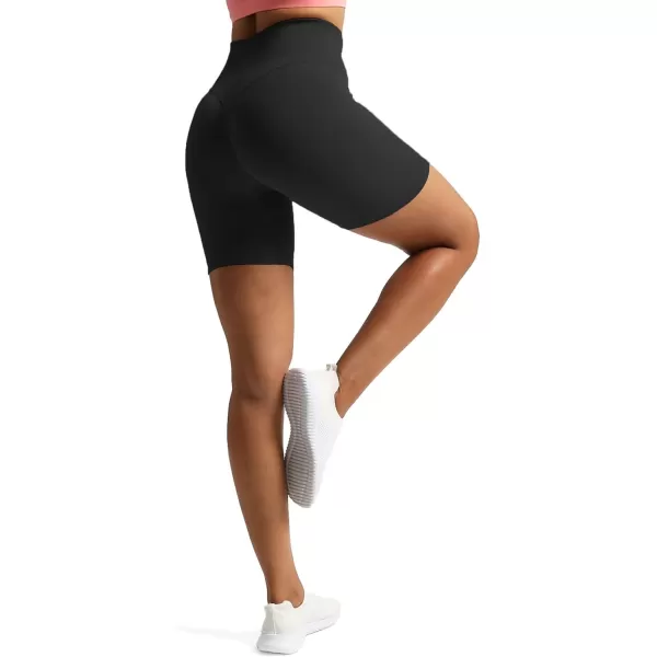 Aoxjox Metamorph Workout Biker Shorts for Women Tummy Control High Waisted Athletic Gym Running Deep V Yoga Shorts 6quotBlack Marl