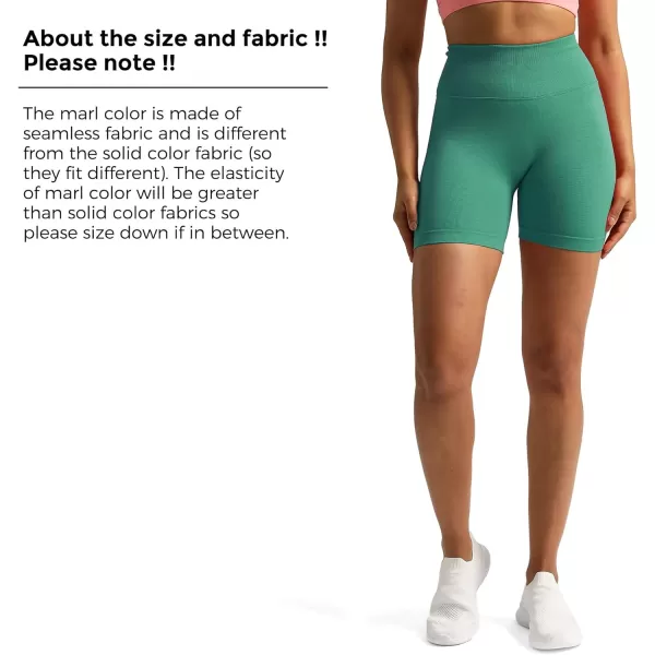 Aoxjox Metamorph Workout Biker Shorts for Women Tummy Control High Waisted Athletic Gym Running Deep V Yoga Shorts 6quotBlue Turquoise Marl