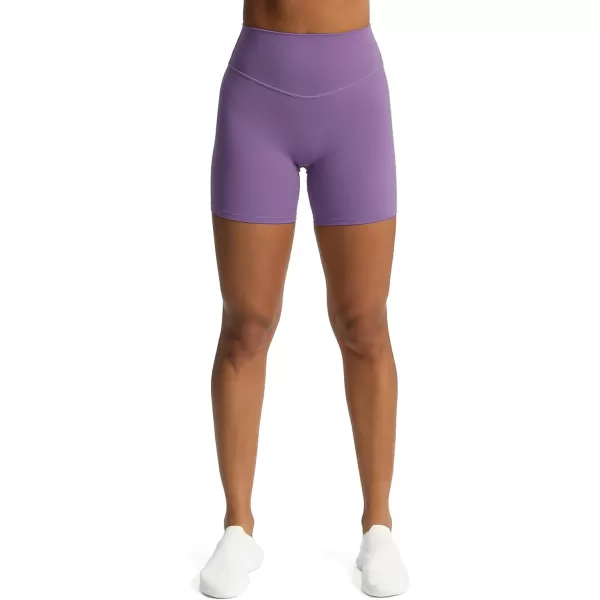 Aoxjox Metamorph Workout Biker Shorts for Women Tummy Control High Waisted Athletic Gym Running Deep V Yoga Shorts 6quotChive Blossom