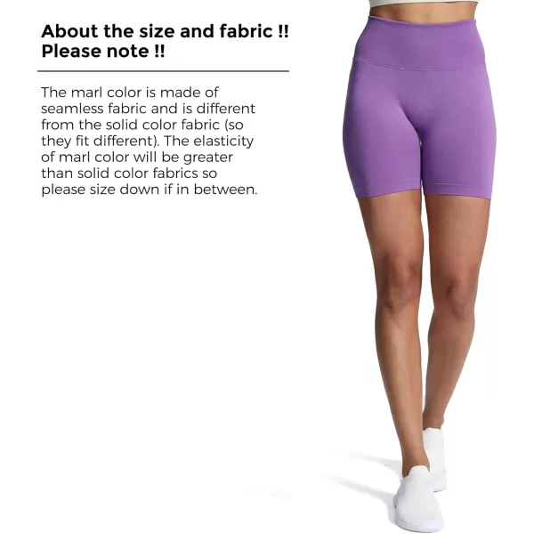 Aoxjox Metamorph Workout Biker Shorts for Women Tummy Control High Waisted Athletic Gym Running Deep V Yoga Shorts 6quotChive Blossom Marl