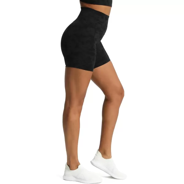 Aoxjox Metamorph Workout Biker Shorts for Women Tummy Control High Waisted Athletic Gym Running Deep V Yoga Shorts 6quotCloud Black