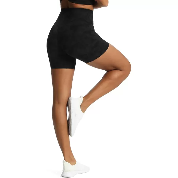 Aoxjox Metamorph Workout Biker Shorts for Women Tummy Control High Waisted Athletic Gym Running Deep V Yoga Shorts 6quotCloud Black