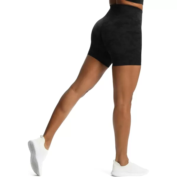 Aoxjox Metamorph Workout Biker Shorts for Women Tummy Control High Waisted Athletic Gym Running Deep V Yoga Shorts 6quotCloud Black