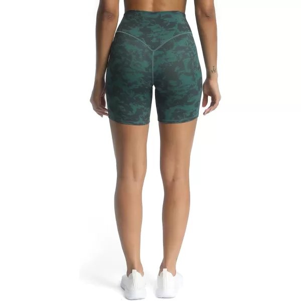 Aoxjox Metamorph Workout Biker Shorts for Women Tummy Control High Waisted Athletic Gym Running Deep V Yoga Shorts 6quotCloud Dark Green
